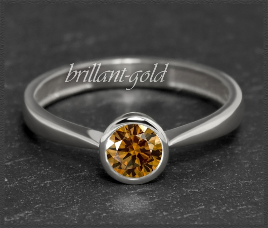 Brillant Ring 585 Gold, 0,54ct, rotorange & VS2